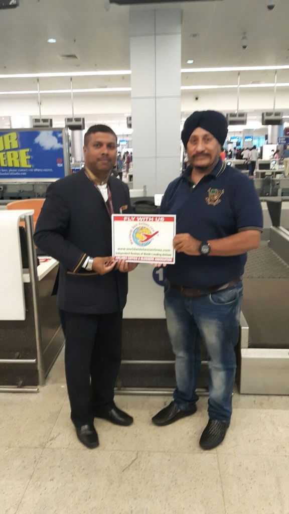 Certificate given before boarding the plane.